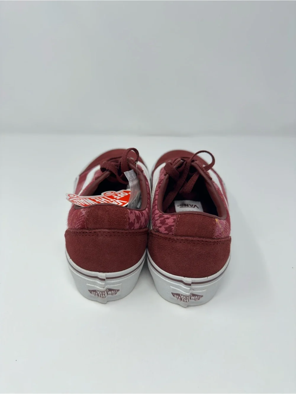Vans Ward Platform Plaid Mix Port Sneakers Burgundy Size 7.5 Y2K Old Skool Stlye